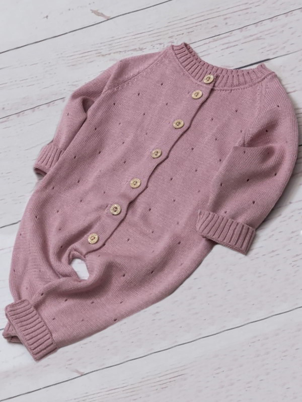 Вязаный комбинезон Капелька пудра