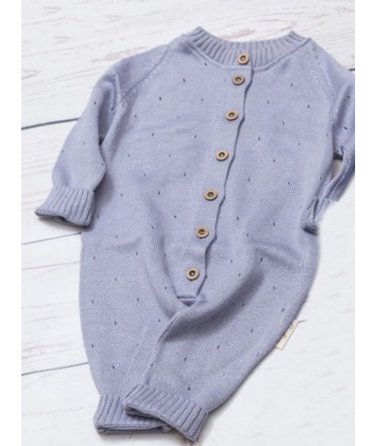 Вязаный комбинезон Капелька серый