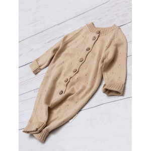 Вязаный комбинезон для новорожденного Капелька бежевый