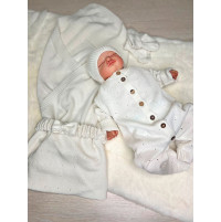 Летний вязаный комплект Капелька белый