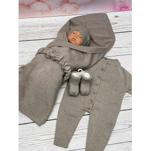 Летний вязаный комплект Капелька какао