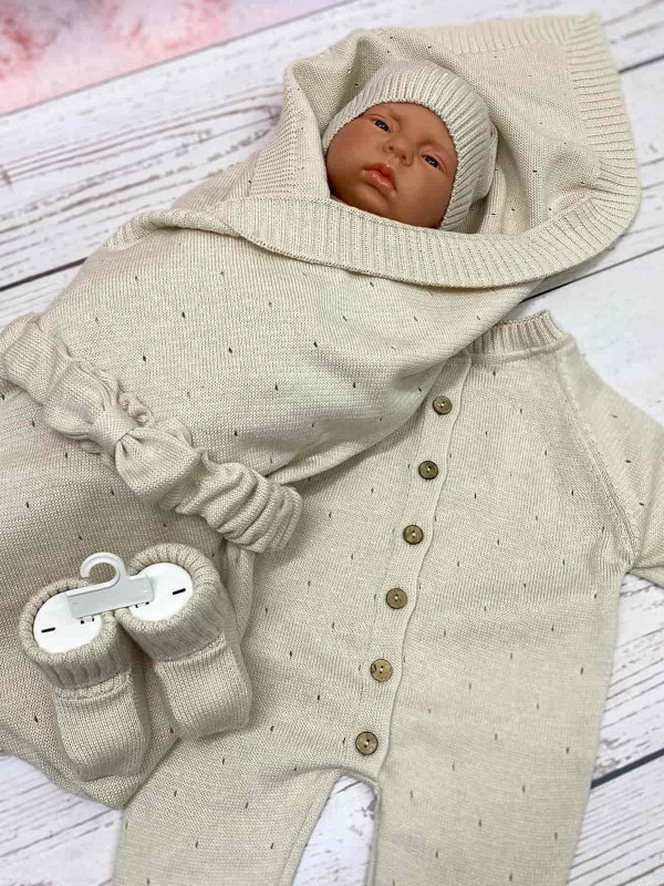 Летний вязаный комплект Капелька крем-брюле