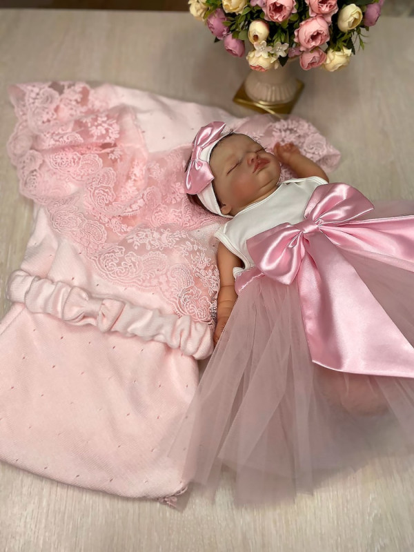 Летний вязаный комплект Капелька-Балерина розовый