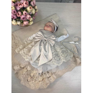 Летний вязаный комплект Капелька-Буше крем-брюле