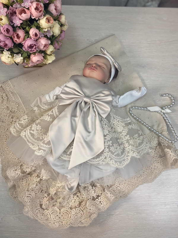 Летний вязаный комплект Капелька-Буше крем-брюле