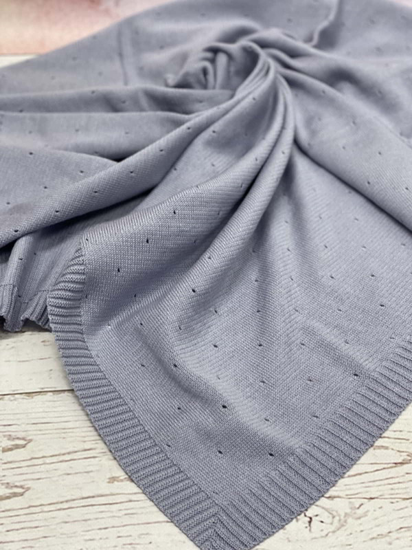 Вязаный плед Капелька серый