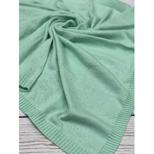 Вязаный плед Капелька аквамарин