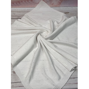 Вязаный плед Капелька белый