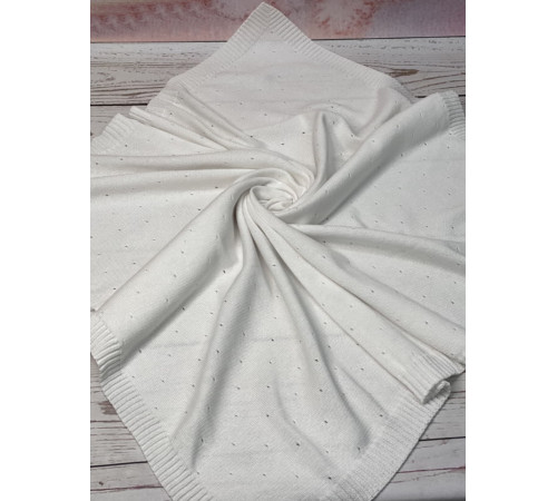 Вязаный плед Капелька белый