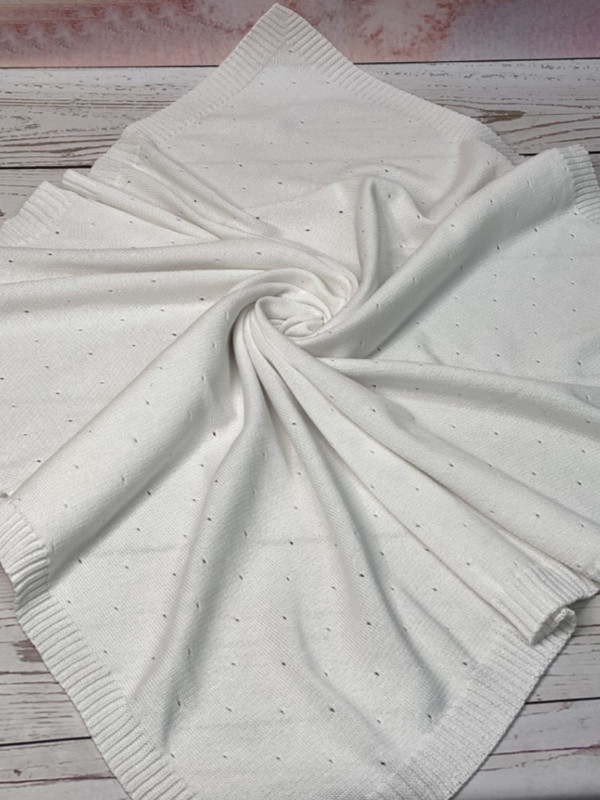 Вязаный плед Капелька белый