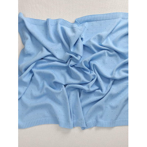 Летний вязаный комплект Капелька голубой