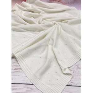 Летний вязаный комплект Капелька-Кружево молочный