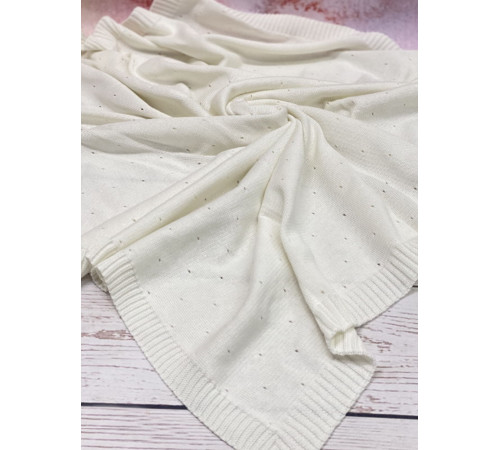 Вязаный плед Капелька молочный