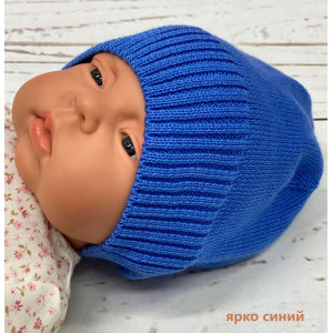 Летний вязаный комплект Капелька яркий-синий
