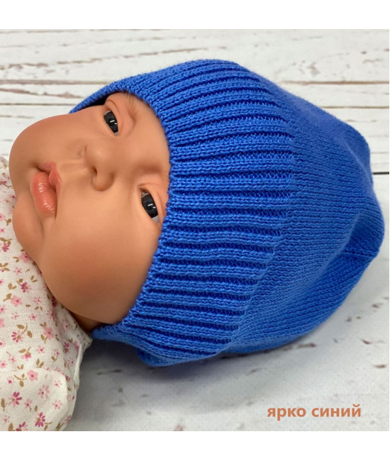 Летний вязаный комплект Капелька яркий-синий