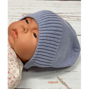 Летний вязаный комплект Капелька серый