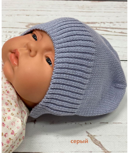 Летний вязаный комплект Капелька серый