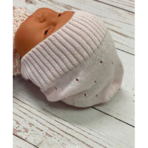 Летний вязаный комплект Капелька светло-розовый