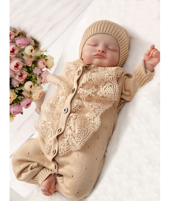 Вязаный хлопковый комплект Капелька бежевый