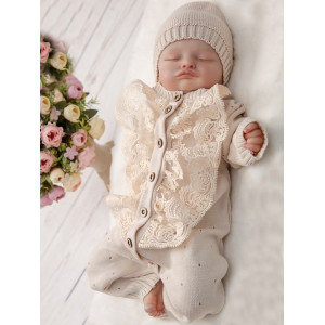 Вязаный хлопковый комплект Капелька крем-брюле