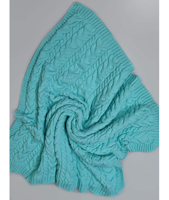 Вязаный плед для новорожденных Коса тиффани