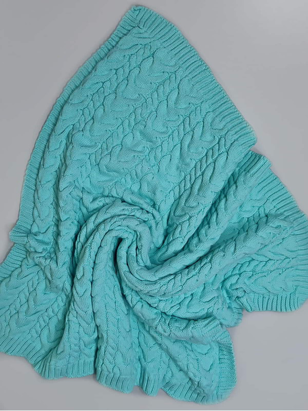 Вязаный плед Коса тиффани