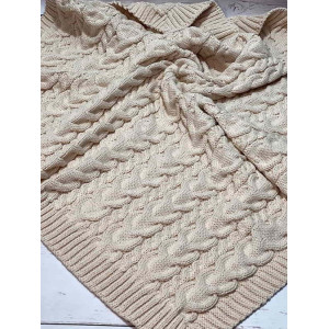 Вязаный плед для новорожденных Коса крем-брюле