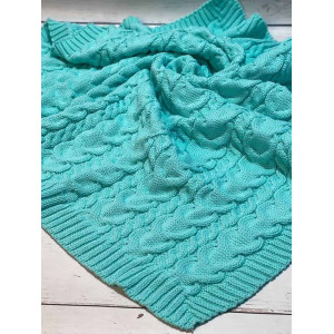 Вязаный плед для новорожденных Коса тиффани