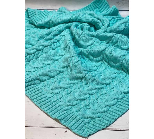 Вязаный плед для новорожденных Коса тиффани