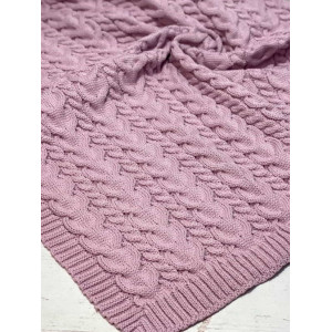 Вязаный плед для новорожденных Коса пудра