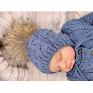 Комплект на выписку Коса Лайт Кружево-Рози ежевика