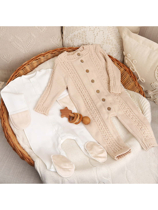 Комплект на выписку Пуф-Косички крем-брюле