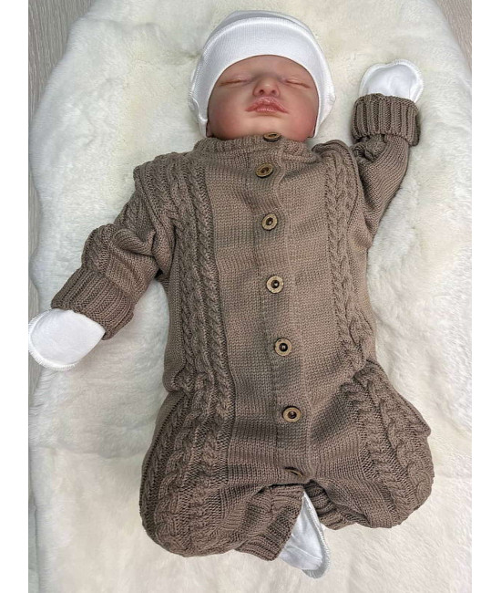 Вязаный комбинезон Косички кофе