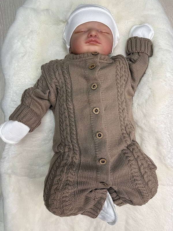 Вязаный комбинезон Косички кофе