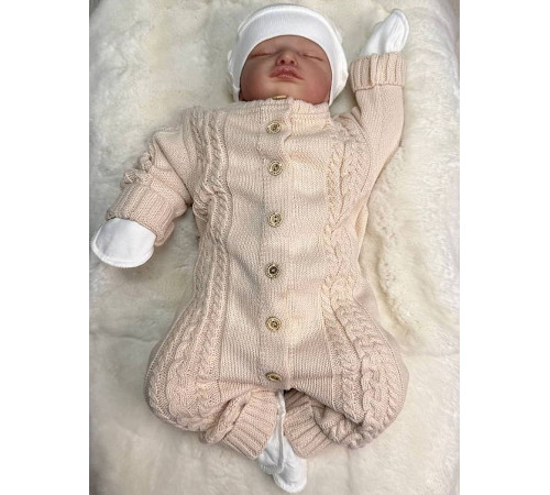 Вязаный комбинезон Косички крем-брюле