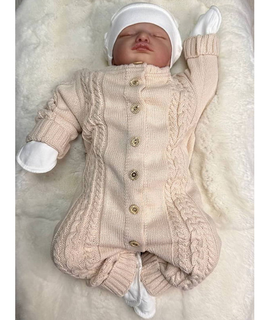 Вязаный комбинезон Косички крем-брюле
