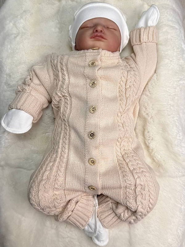 Вязаный комбинезон Косички крем-брюле