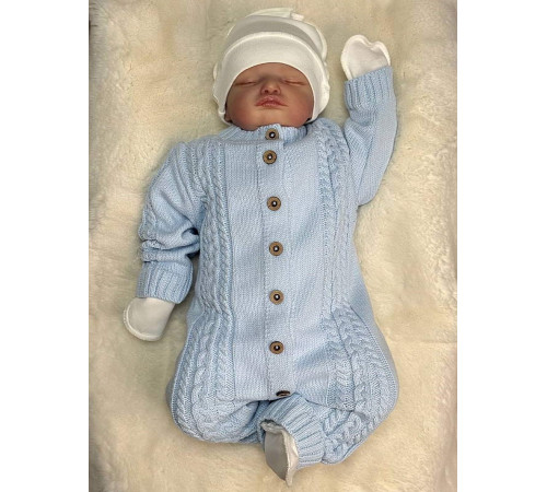 Вязаный комбинезон Косички голубой