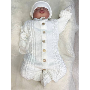 Вязаный комбинезон Косички белый