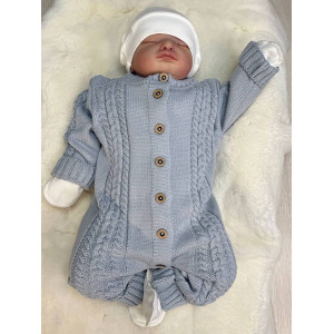 Вязаный комбинезон Косички серый