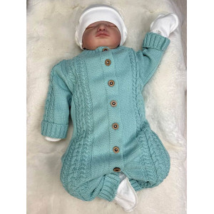 Вязаный комбинезон Косички аквамарин
