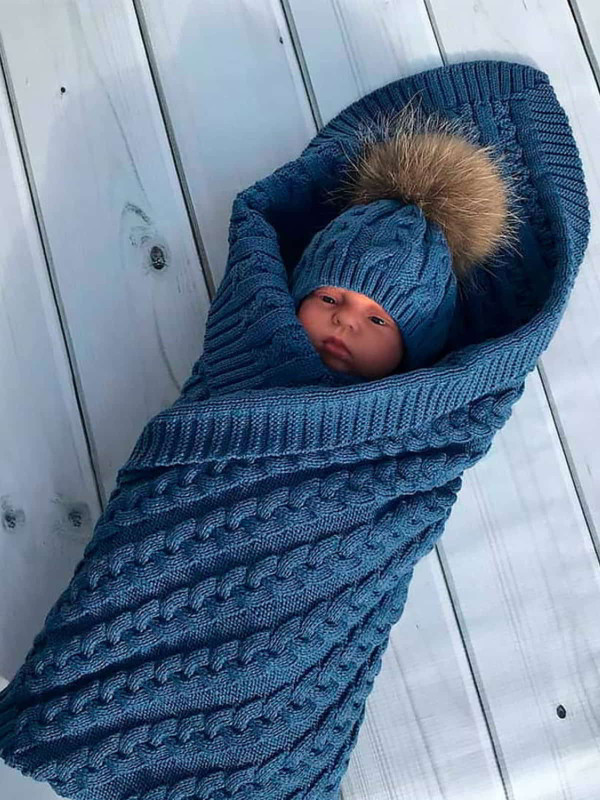 Вязаный плед Косички парламент