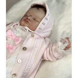 Вязаный хлопковый комбинезон Крокус светло-розовый