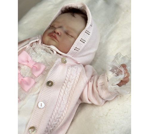 Вязаный хлопковый комбинезон Крокус светло-розовый