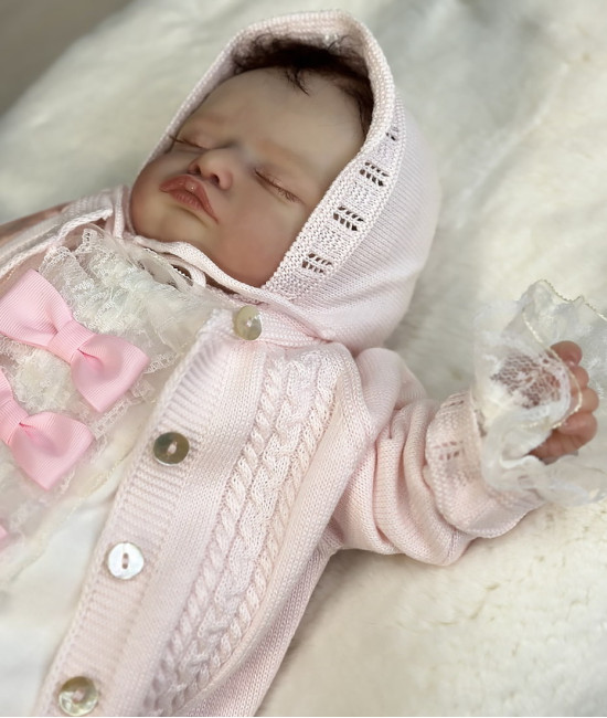 Вязаный хлопковый комбинезон Крокус светло-розовый