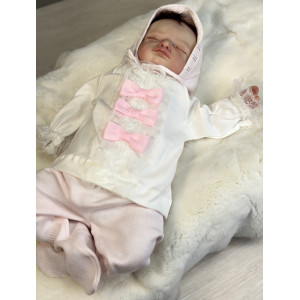 Вязаный хлопковый комбинезон Крокус светло-розовый