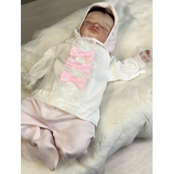  Вязаный костюм для новорождённого Asselina «Крокус», светло‑розовый