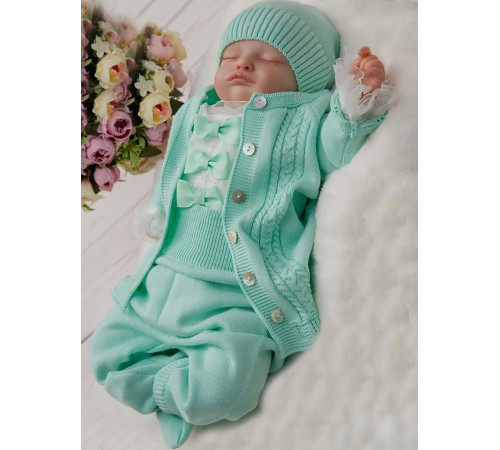 Вязаный хлопковый комбинезон Крокус тиффани