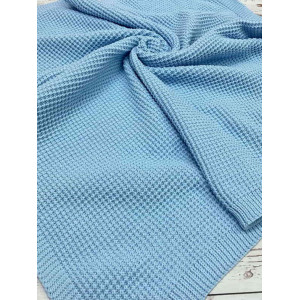 Вязаный плед Кукуруза голубой