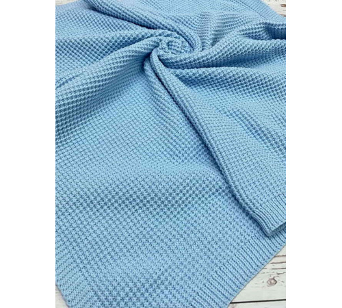 Вязаный плед Кукуруза голубой